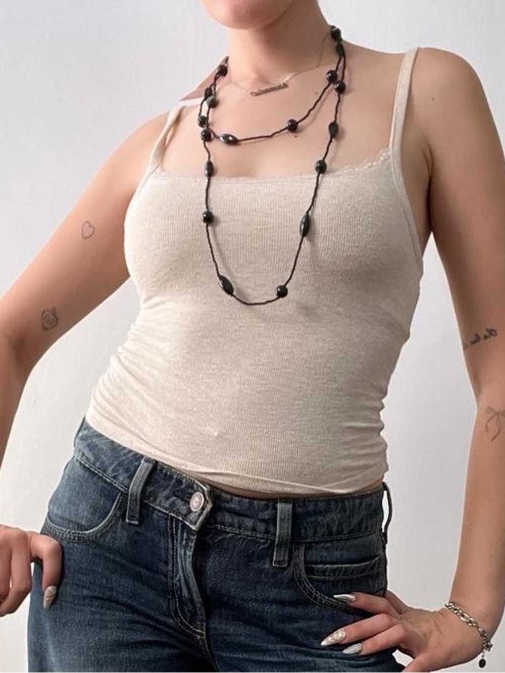 Black Beaded Wrap Necklace